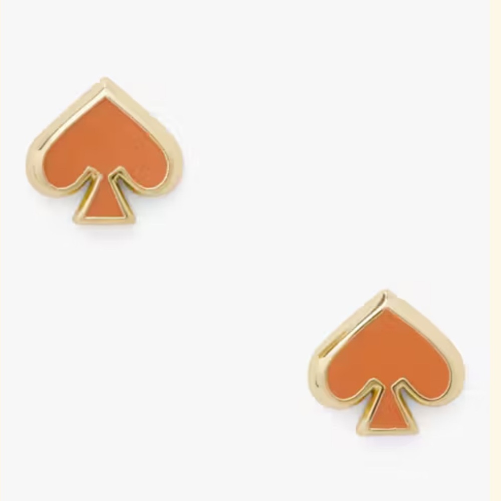 NWT KATE SPADE ♠️ EVERYDAY SPADE ENAMEL STUDS IN CAYENNE PEPPER🧡♠️🧡♠️🧡♠️